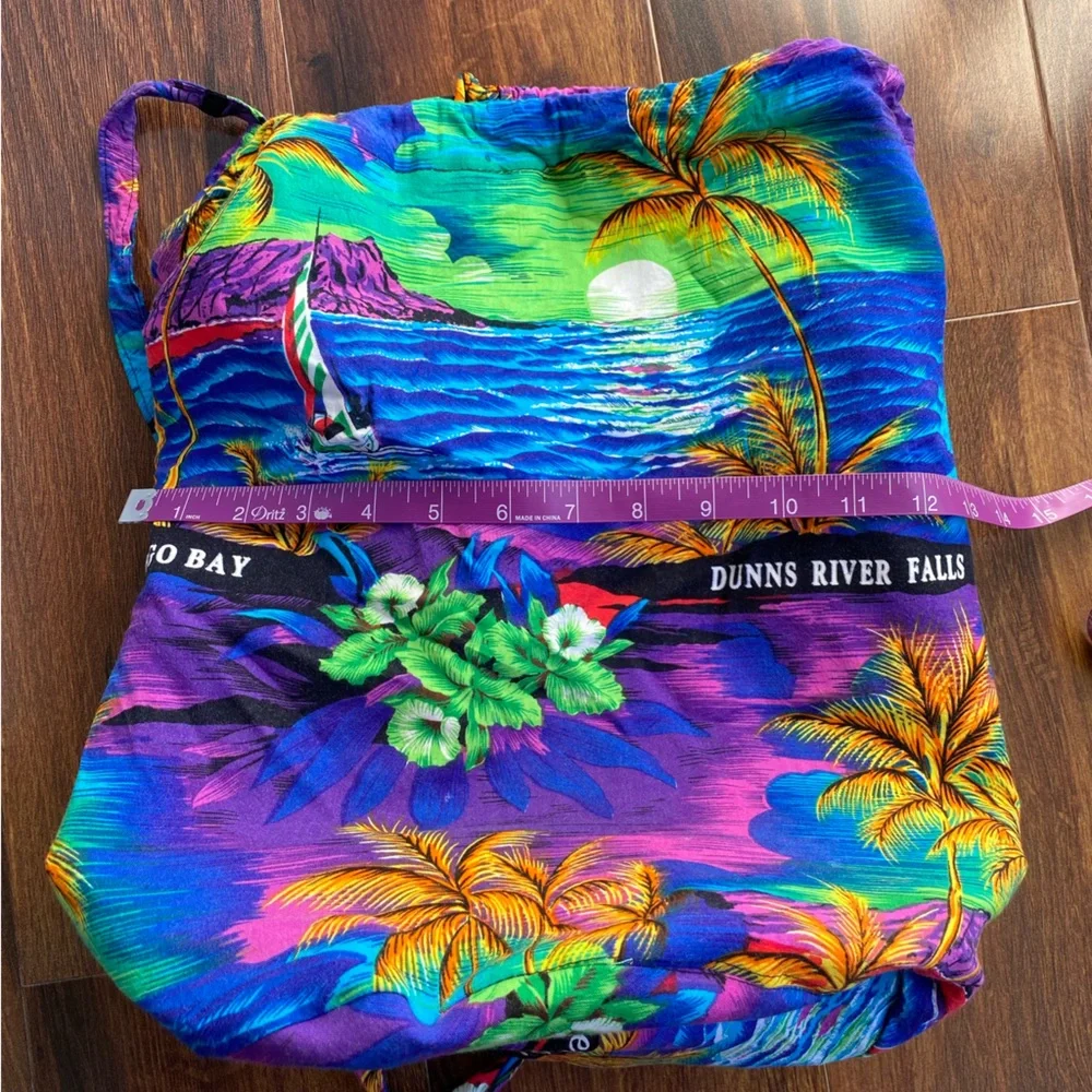 4/$20 Jamaica Caribbean Drawstring Lined Bucket Bag